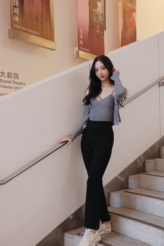 斜帶背心外套Set(有胸墊)