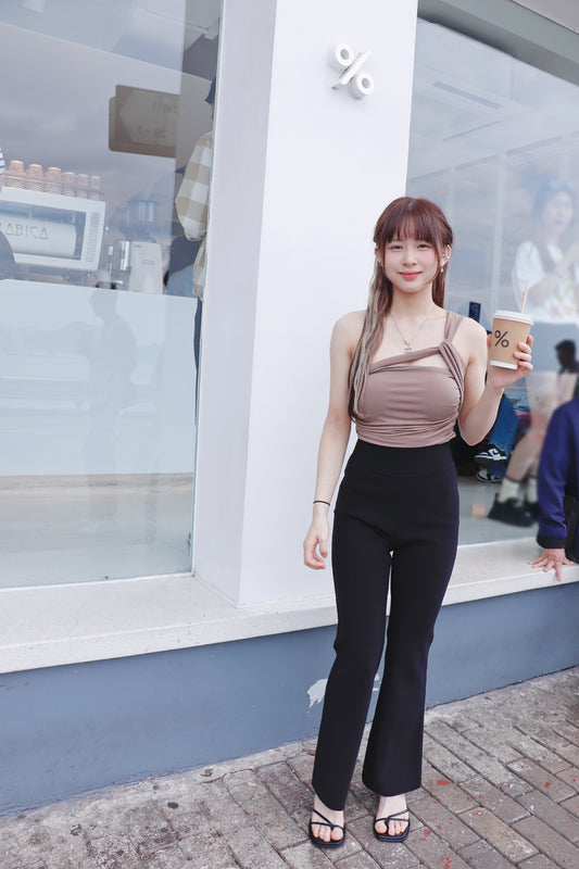 冰感涼爽修腰小喇叭褲(可剪短)