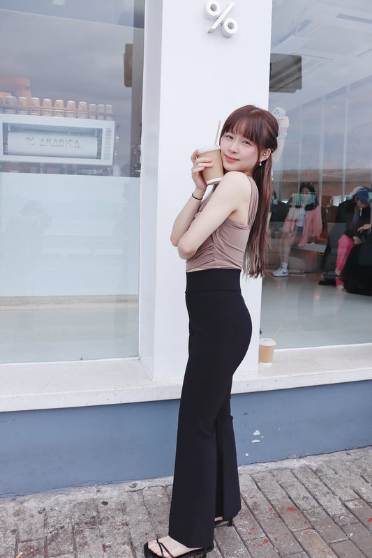 冰感涼爽修腰小喇叭褲(可剪短)