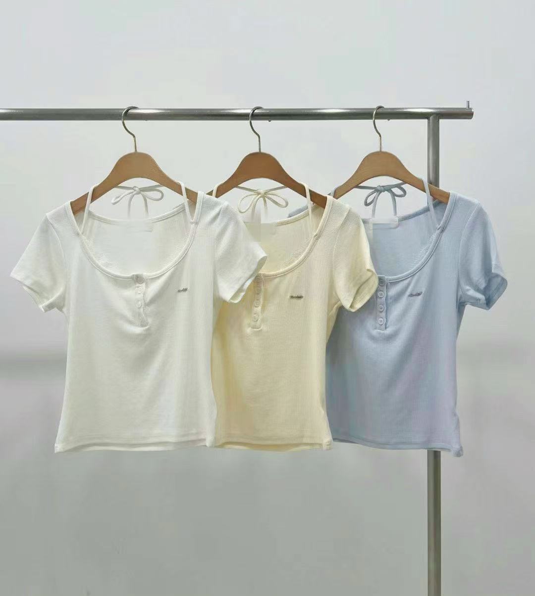 Lace領口掛頸排Top