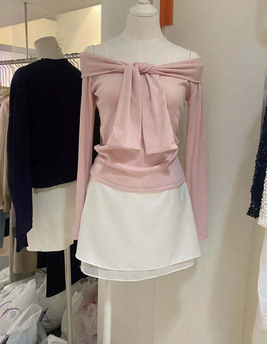 (3.16🎥Live) 綁帶打結三著露膊Top