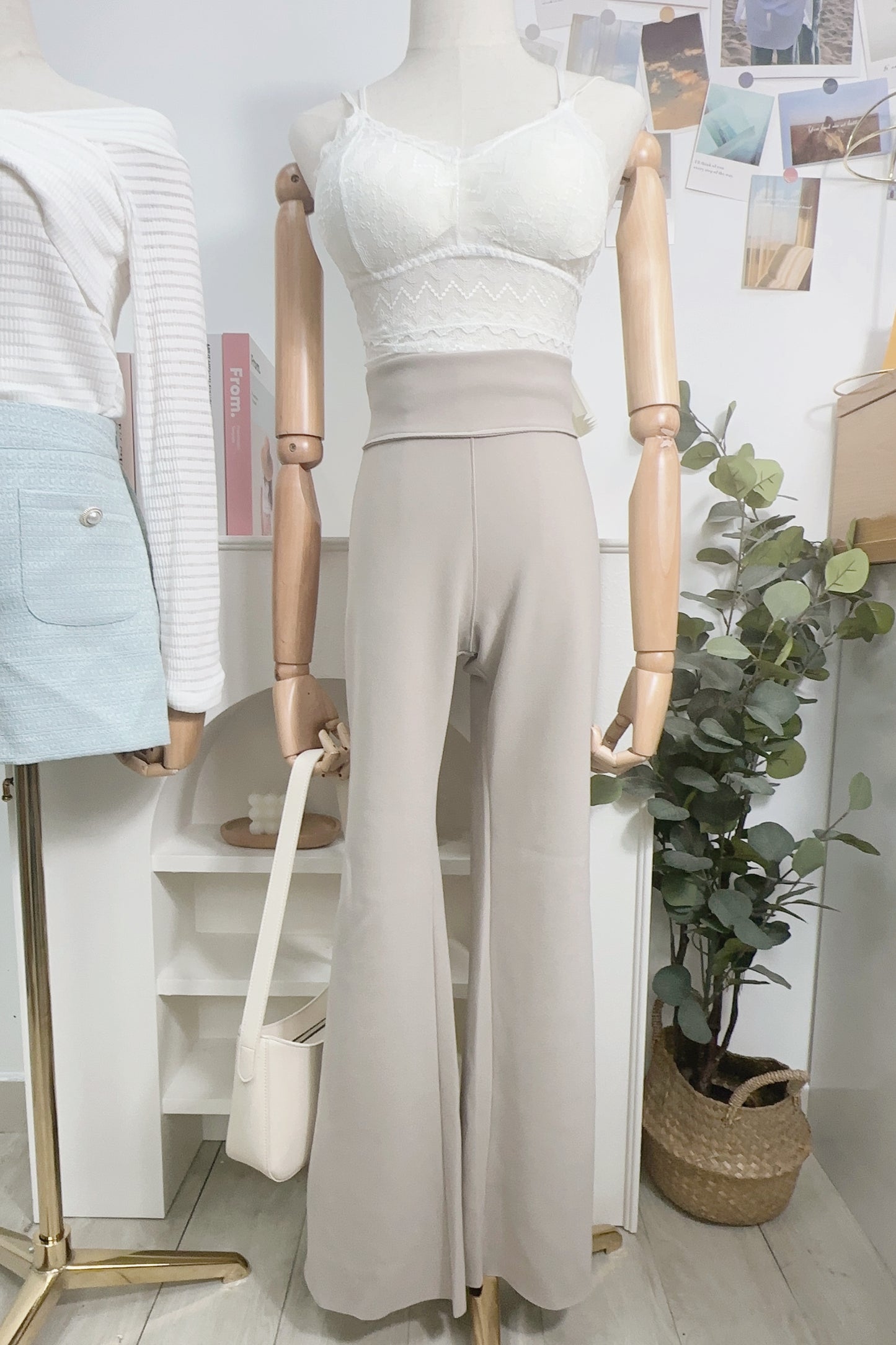 冰感涼爽修腰小喇叭褲(可剪短)