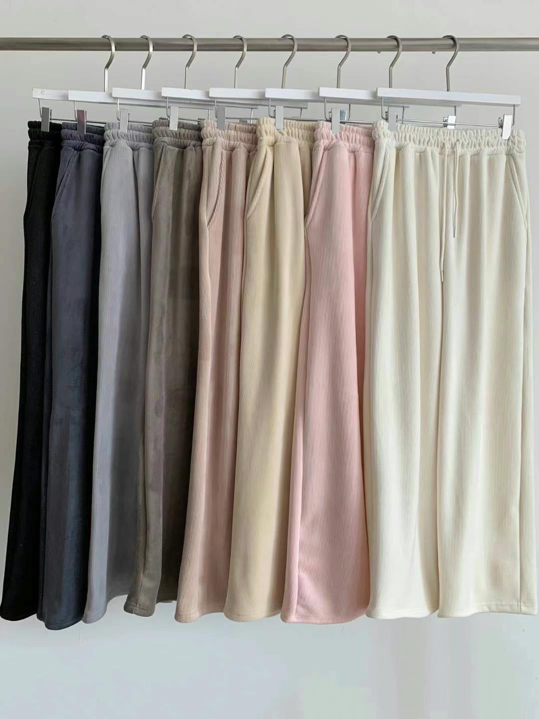 直紋軟棉棉橡根腰褲(直腳/束腳款)