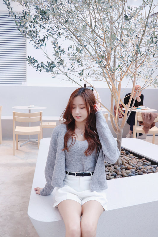 簡約針織背心連外套