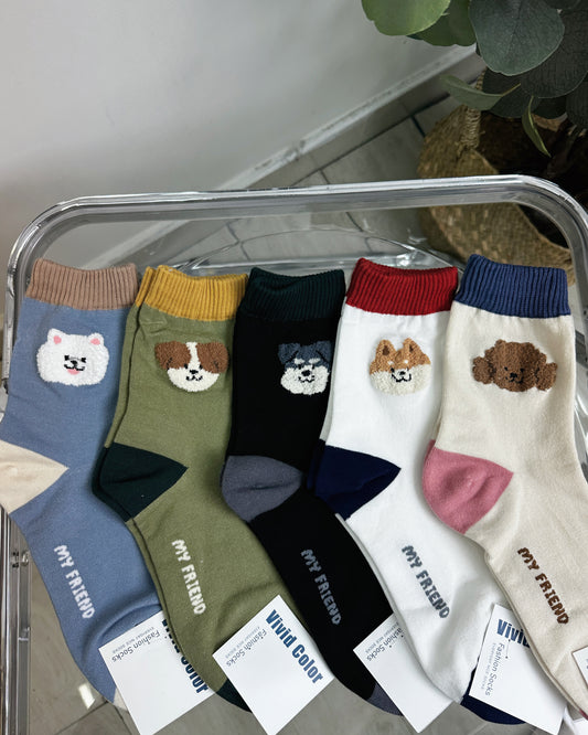 拼色狗仔襪(一套五對)