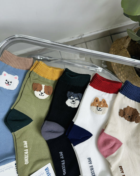 拼色狗仔襪(一套五對)