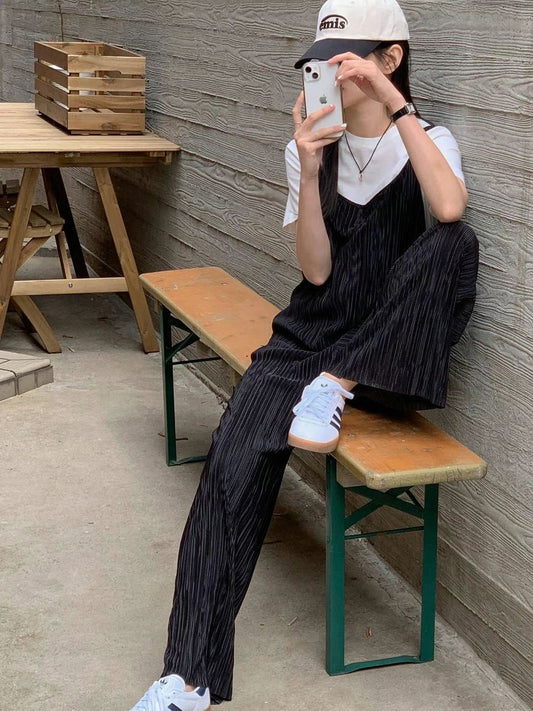 百摺冰爽Jumpsuit(褲腳太長可剪短)