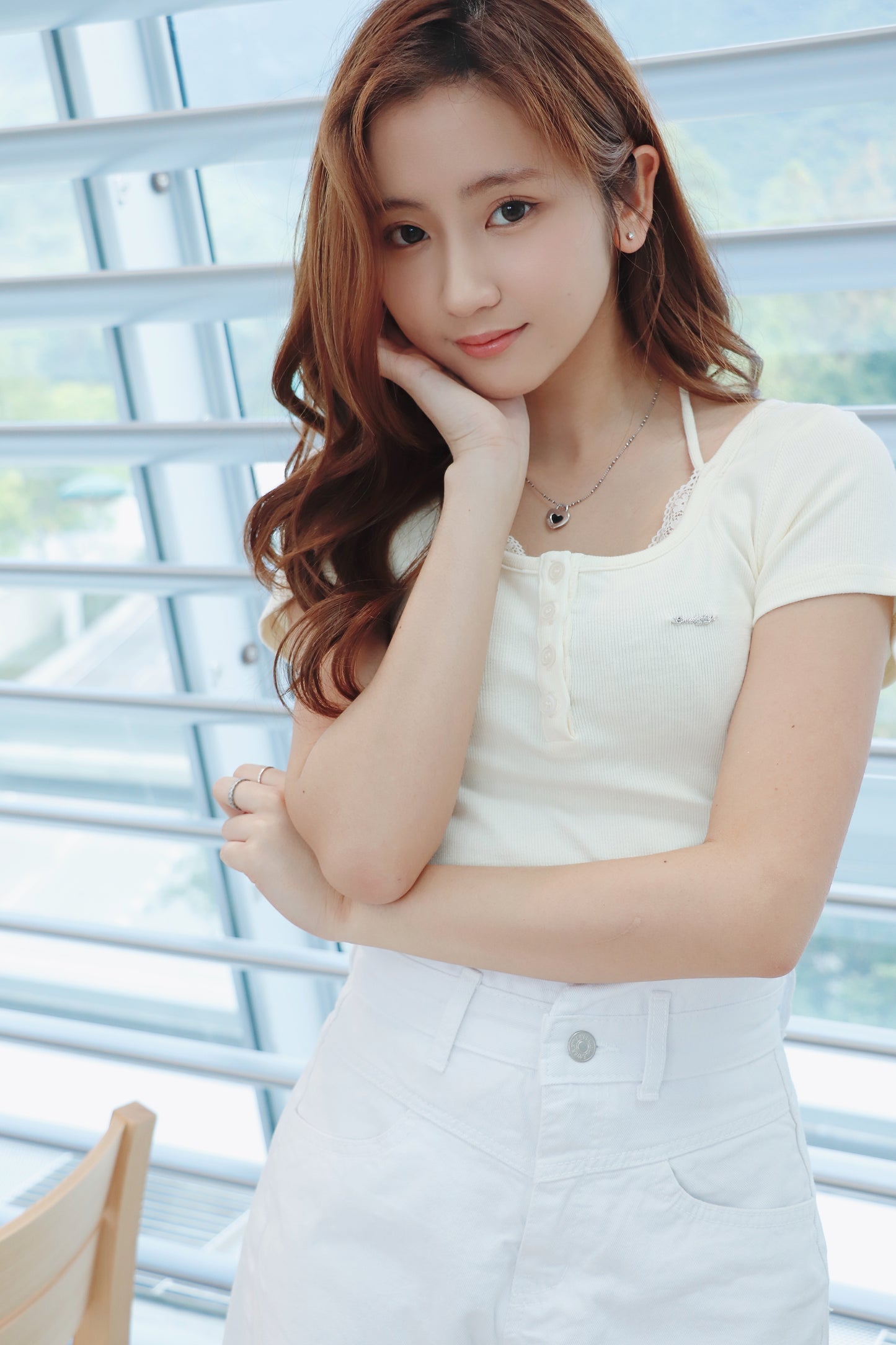 Lace領口掛頸排Top