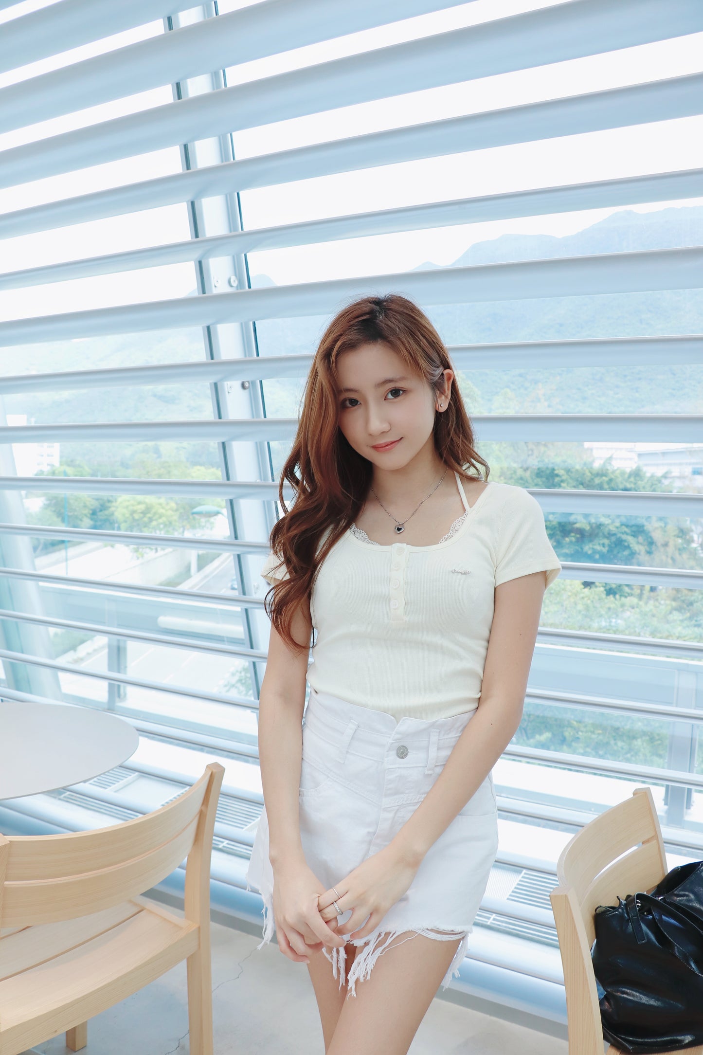 Lace領口掛頸排Top