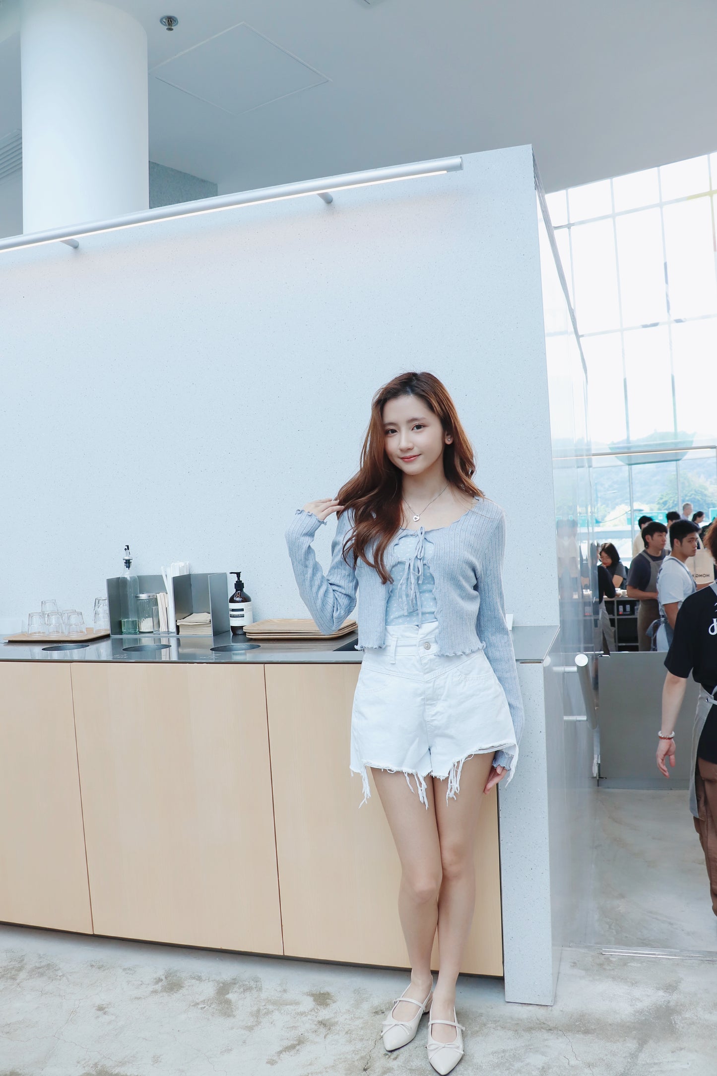 碎花背心連木耳邊外套Set