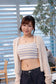 刺繡小花吊帶條紋 Bra Top