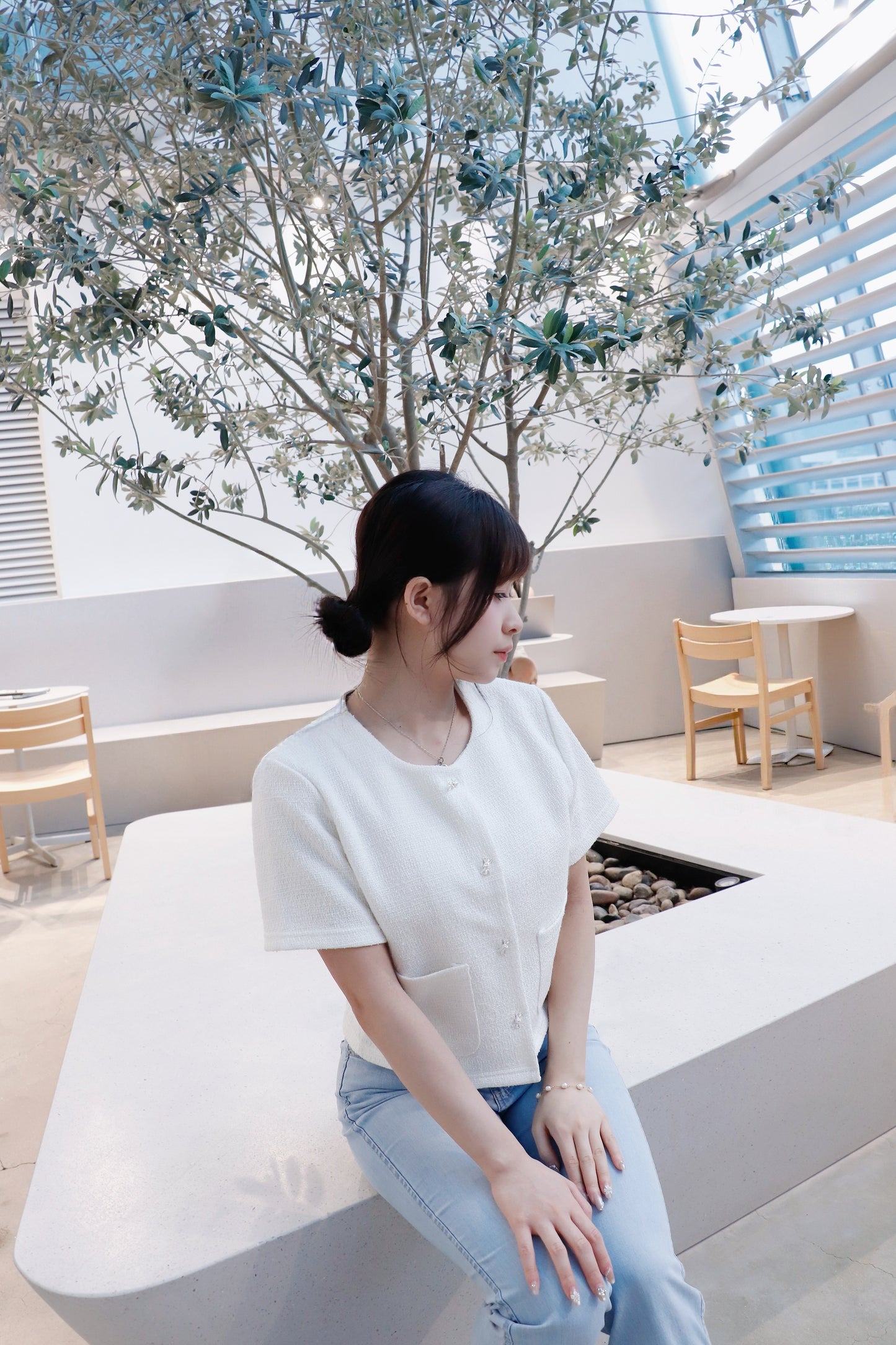 法式小香風粗花呢短袖外套