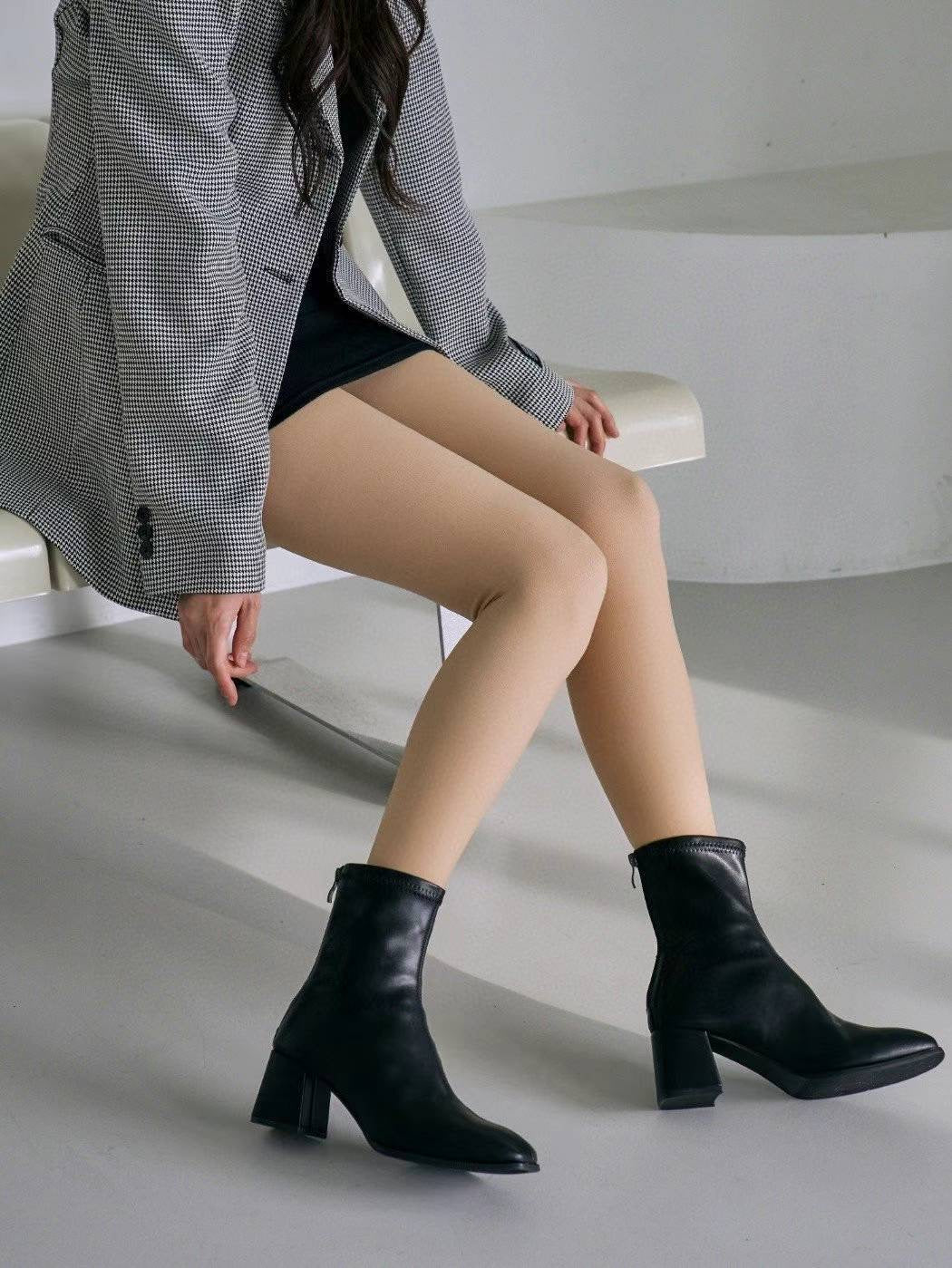 雙層加絨自然不假腳絲襪