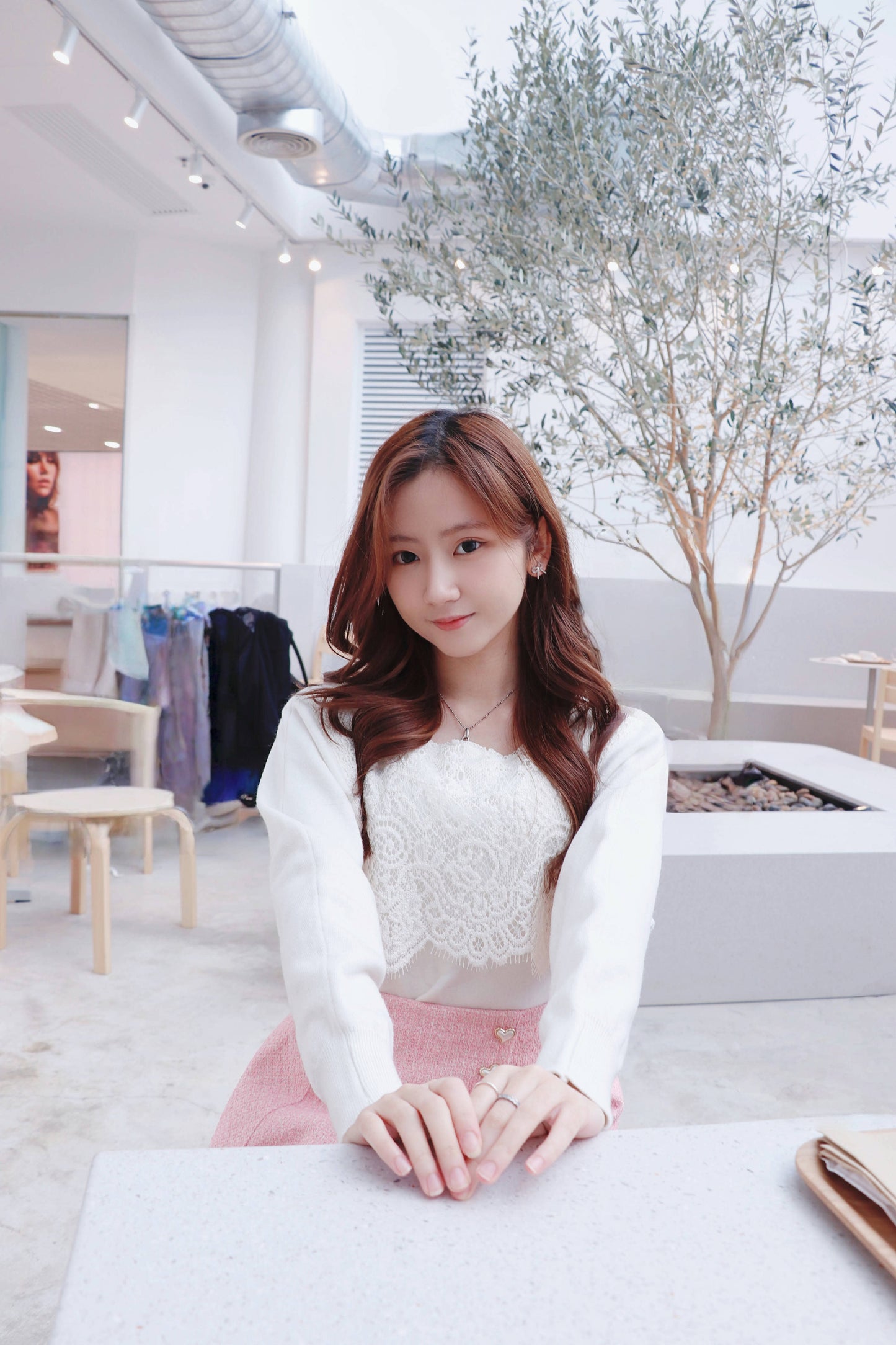 心心鈕扣Tweed裙褲