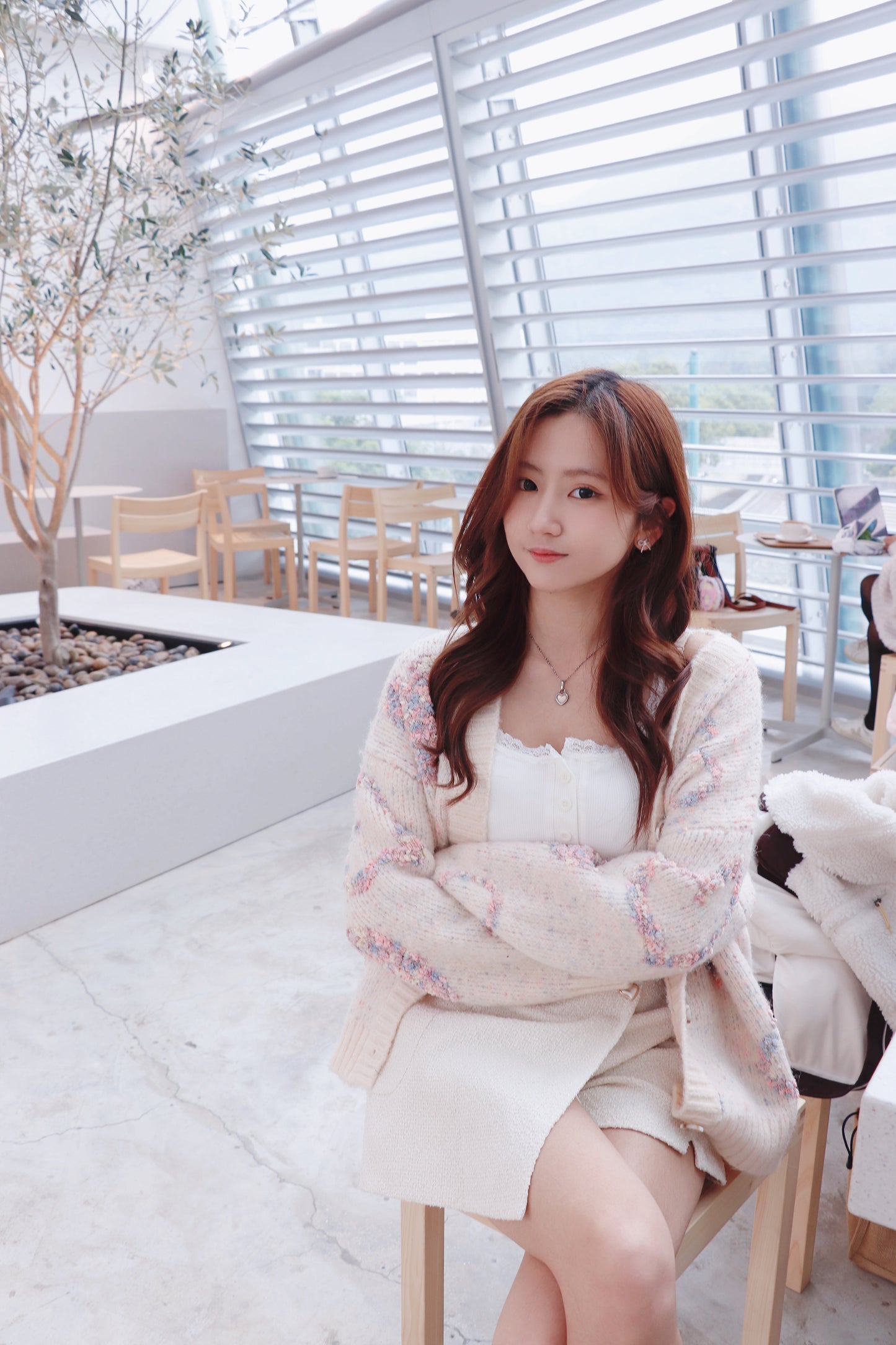 心心鈕扣Tweed裙褲