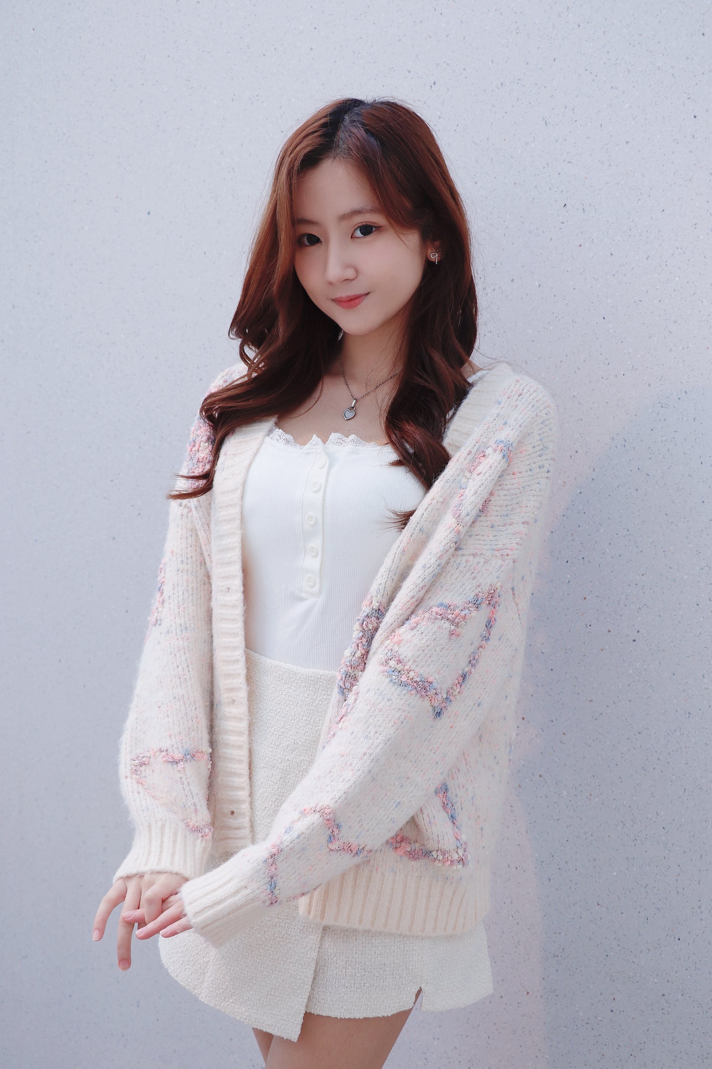 夢幻心形針織外套