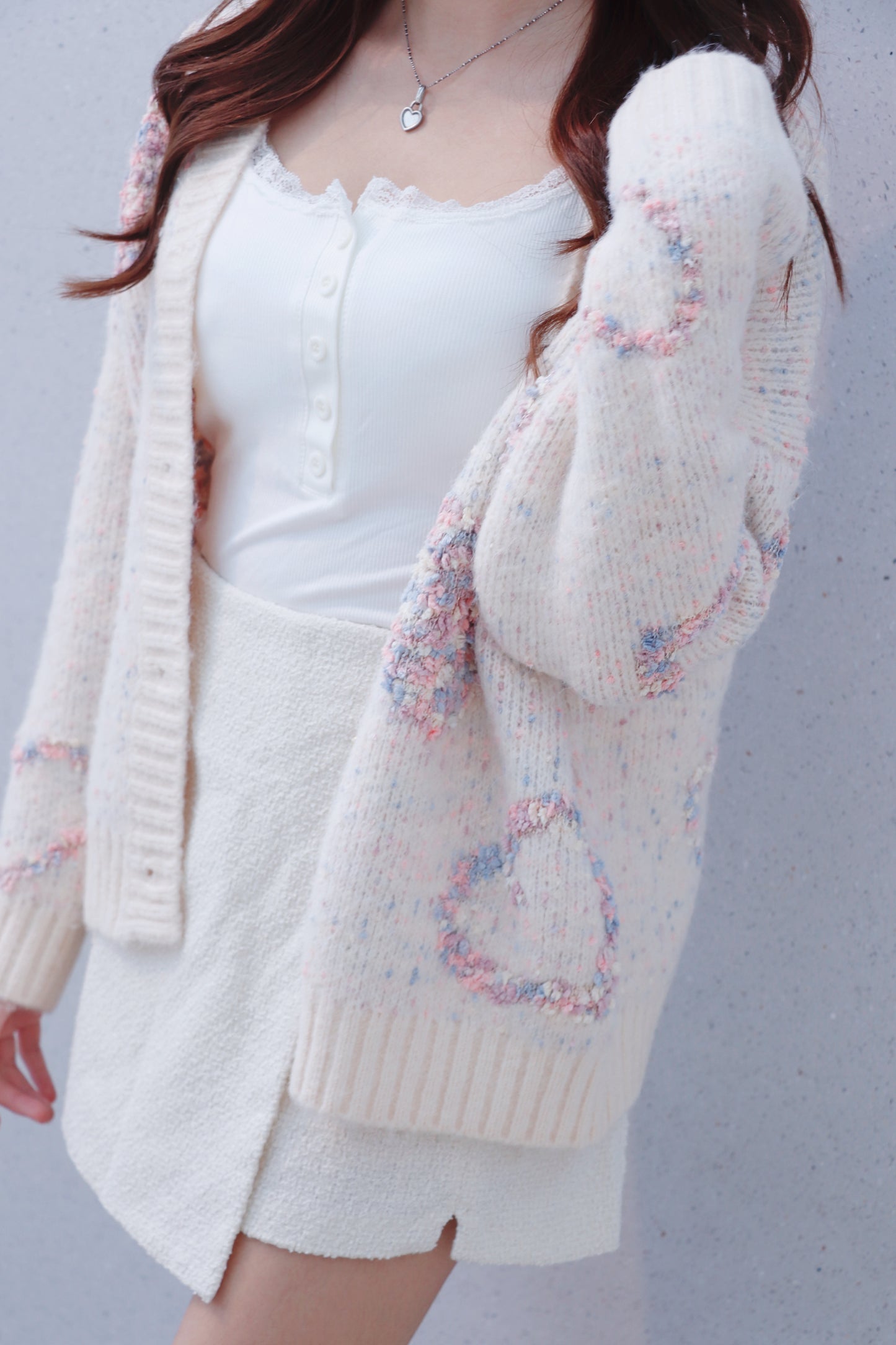 夢幻心形針織外套