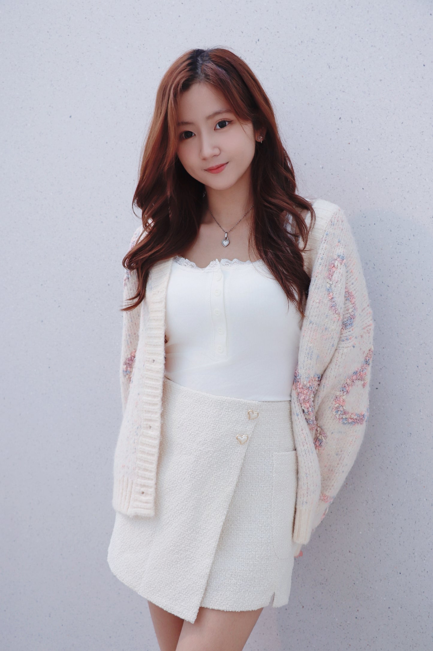 心心鈕扣Tweed裙褲