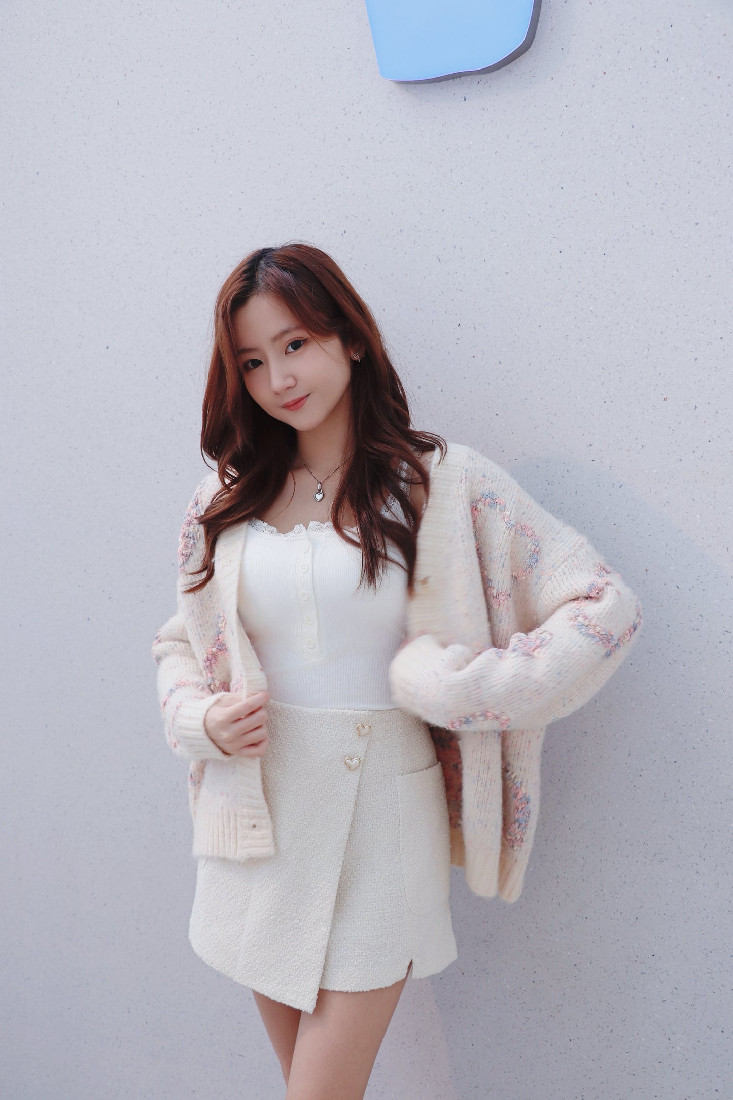 心心鈕扣Tweed裙褲