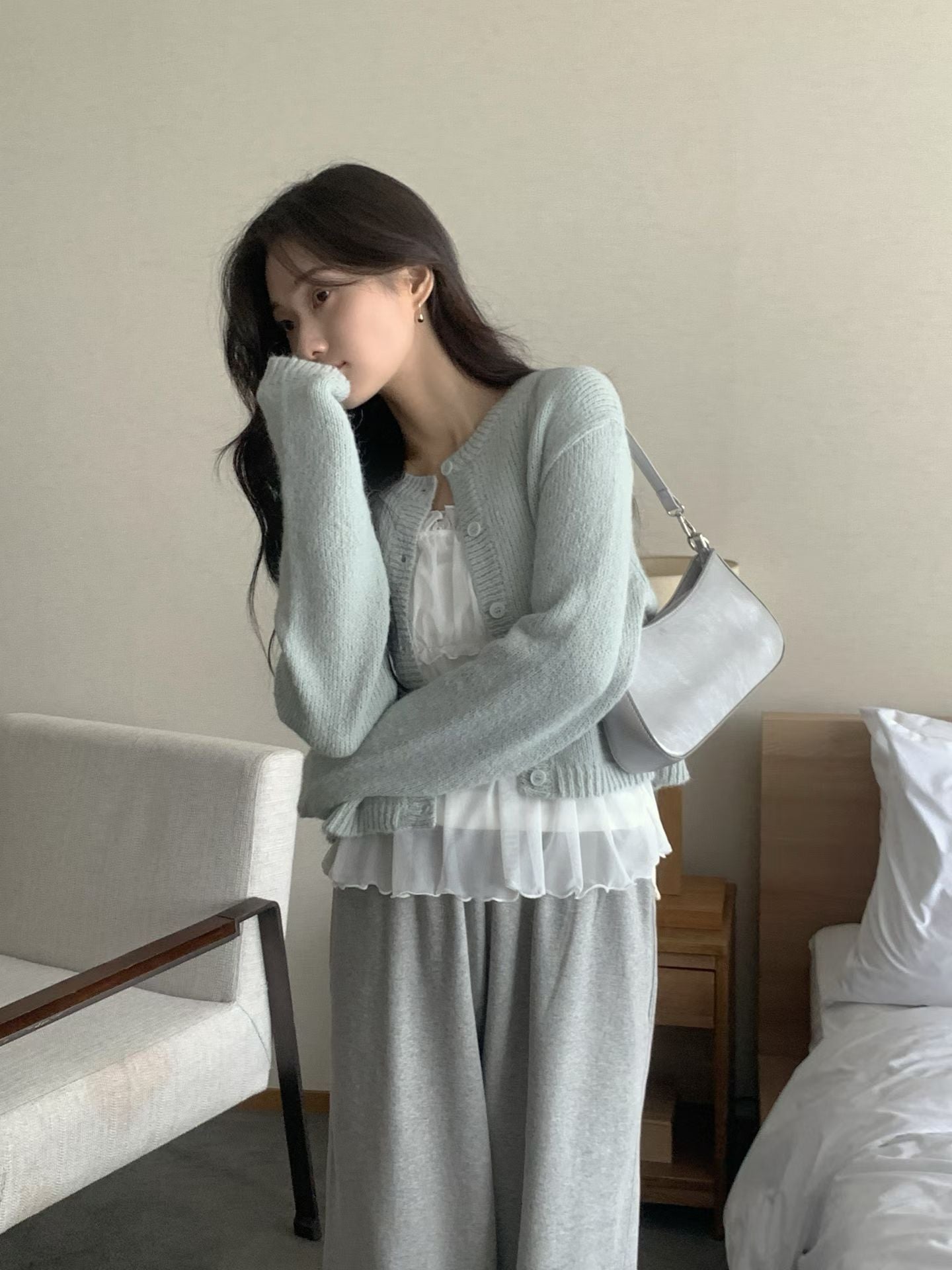 Serene Mist Cardigan（羊毛+羊駝）