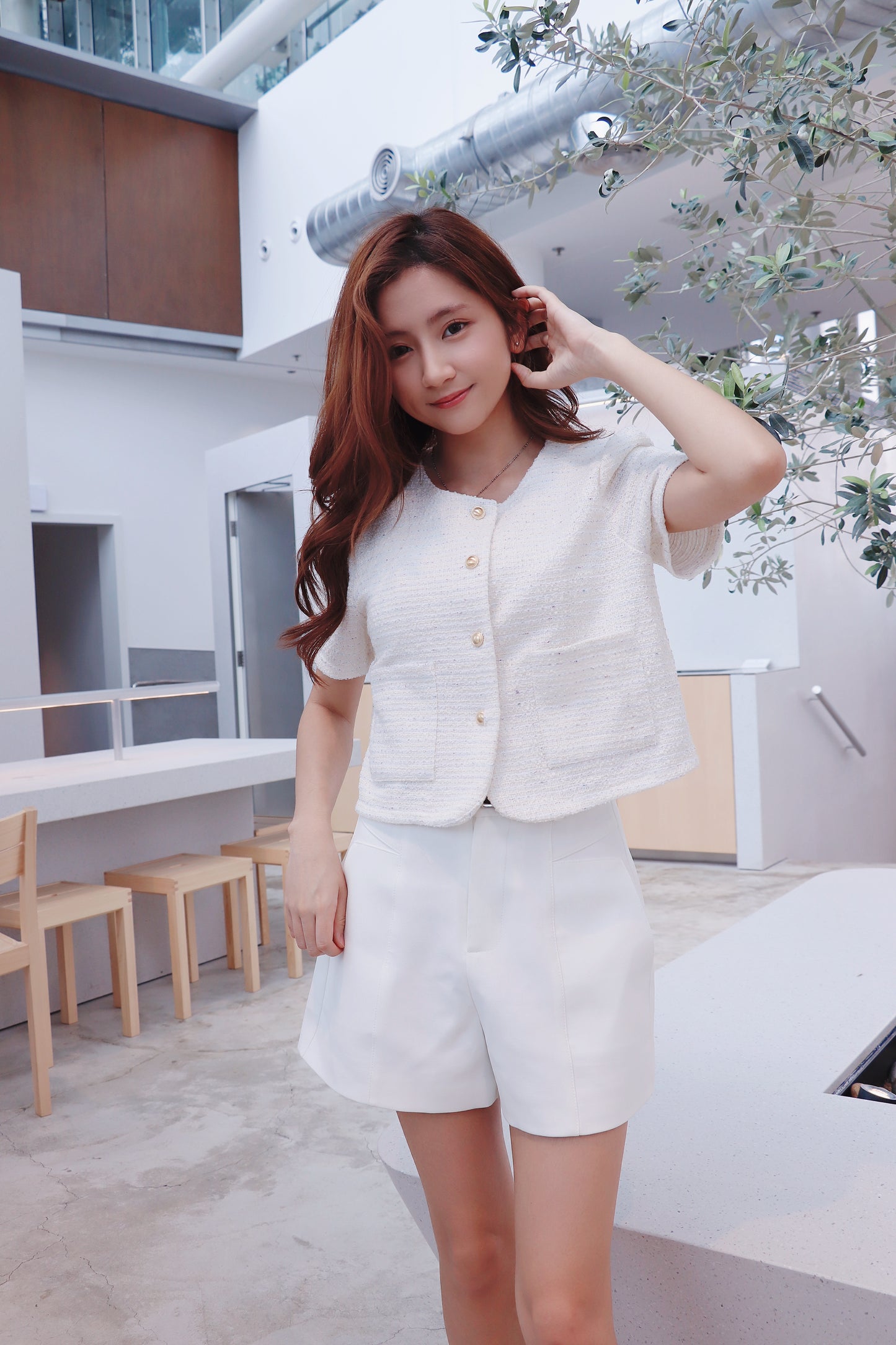 Tweed 金鈕短外套