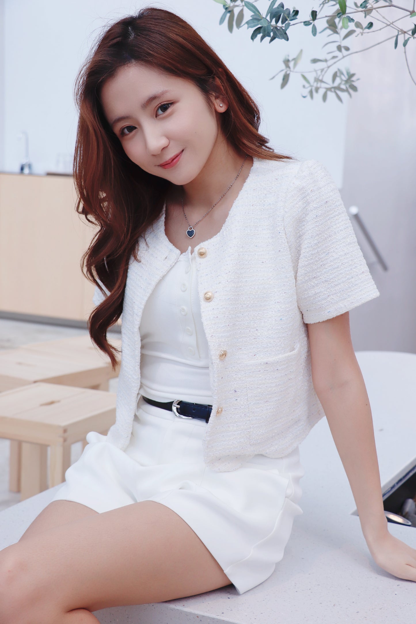 Tweed 金鈕短外套