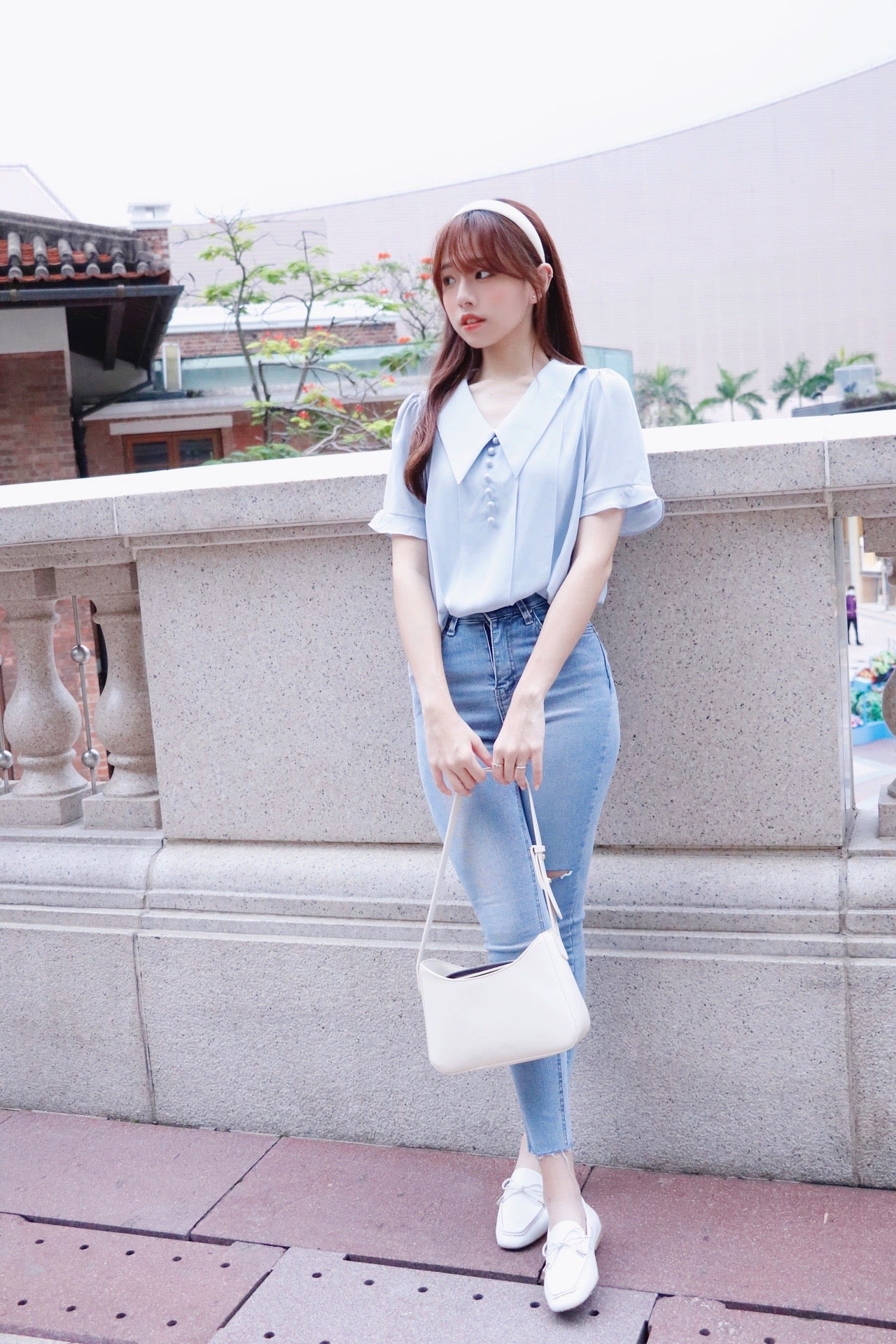 小布鈕雪紡Blouse