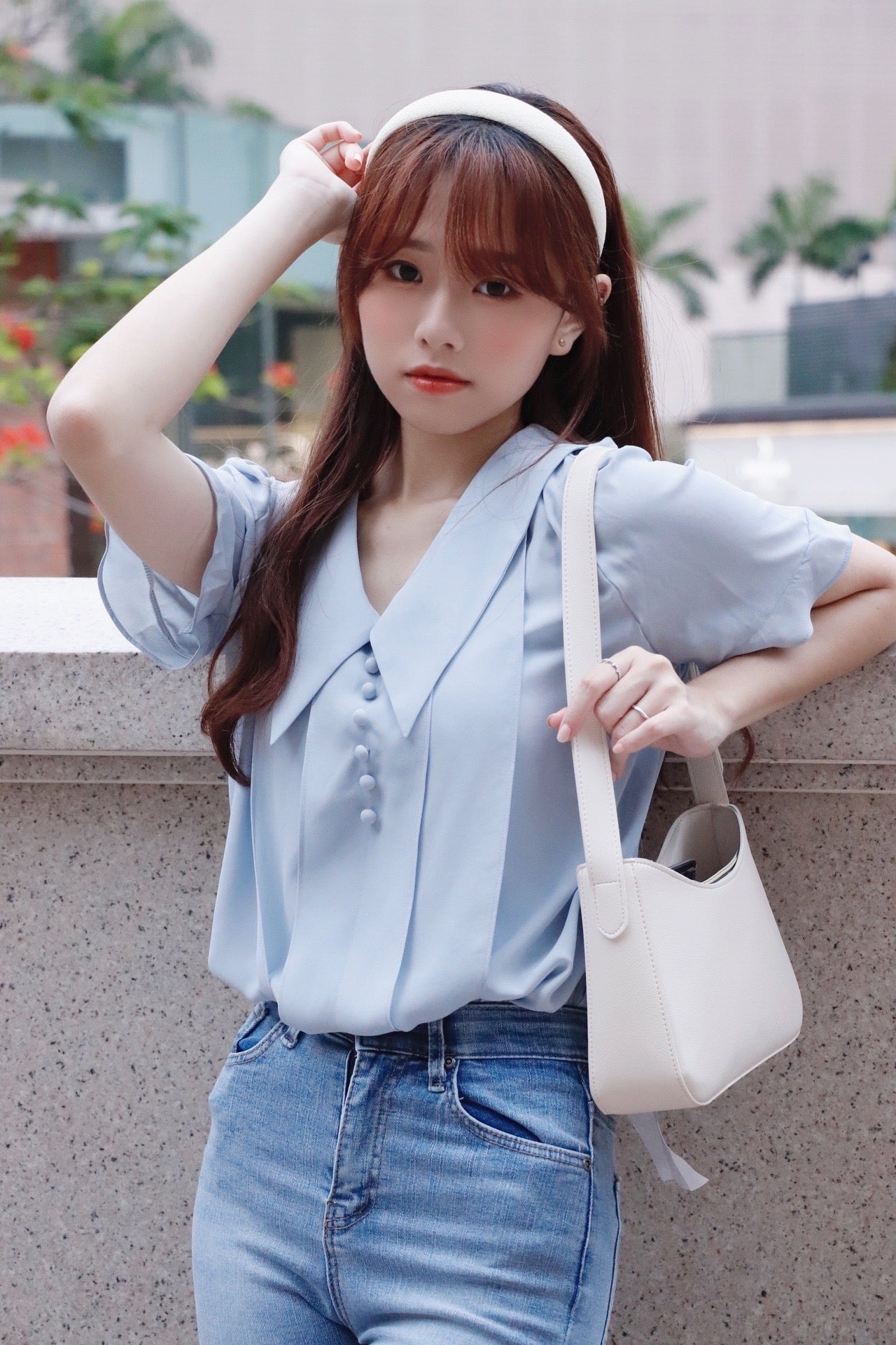 小布鈕雪紡Blouse