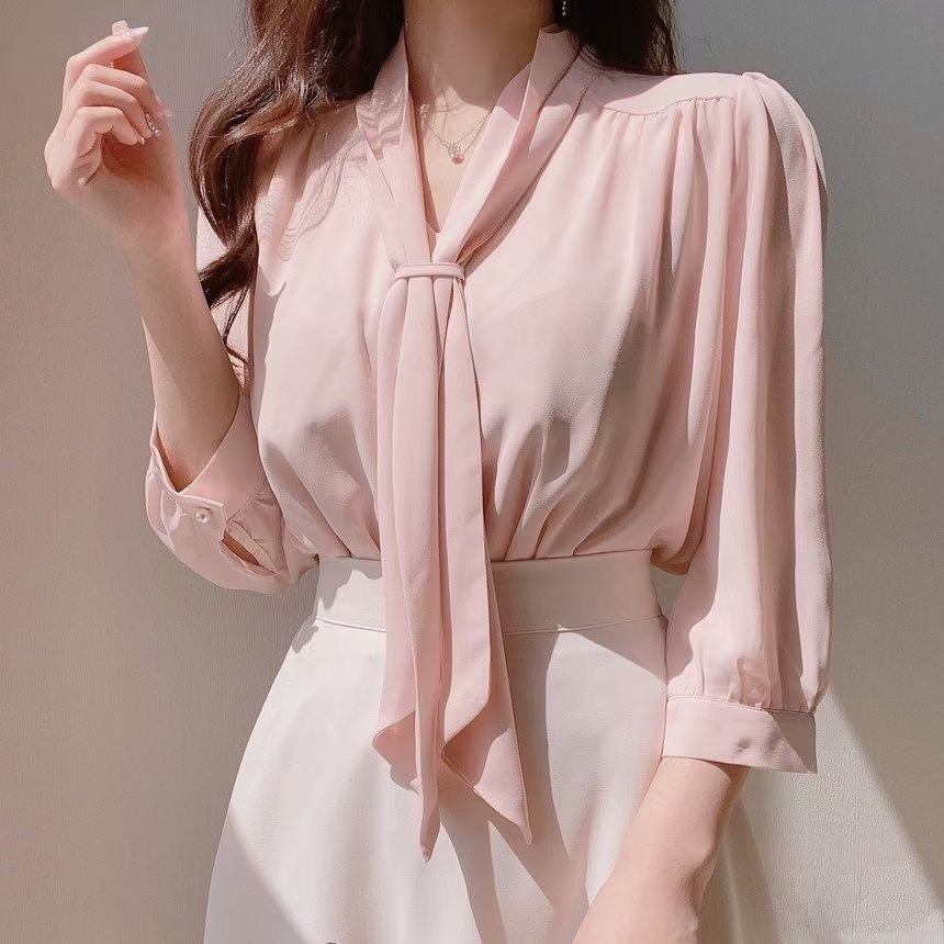 珍珠綁帶Blouse